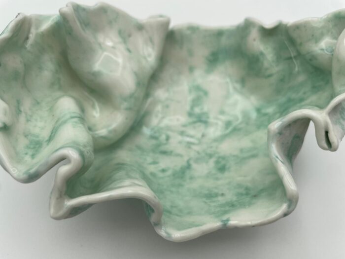 Marble green porcelain pinch pot - Image 4