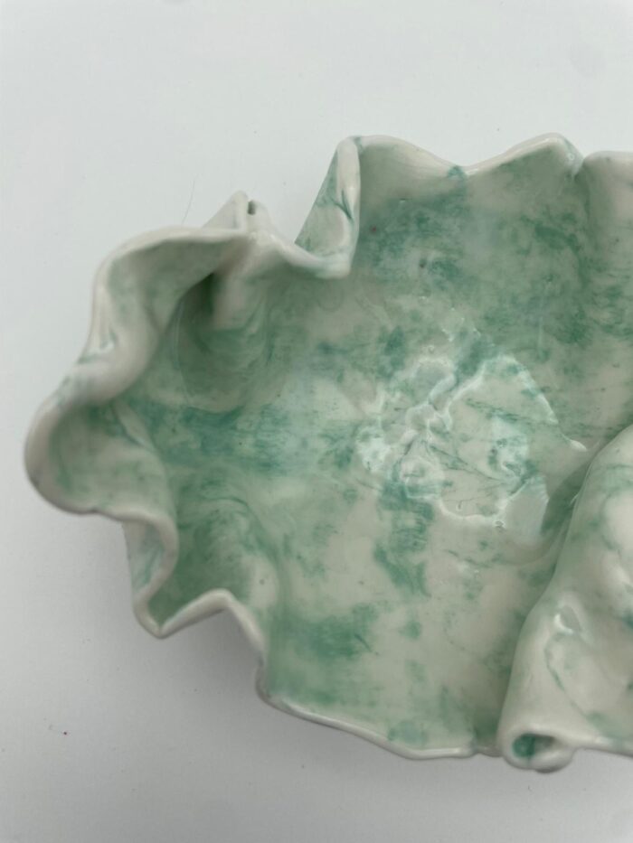 Marble green porcelain pinch pot - immagine 5