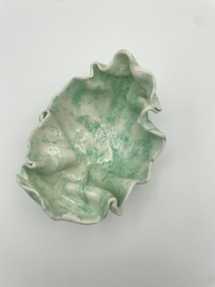 Marble green porcelain pinch pot - immagine 2